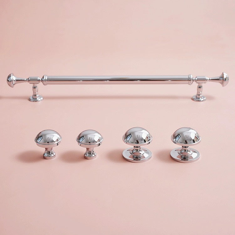 NNH-003 Tay nắm cửa cổ điển bóng sáng bạc vàng