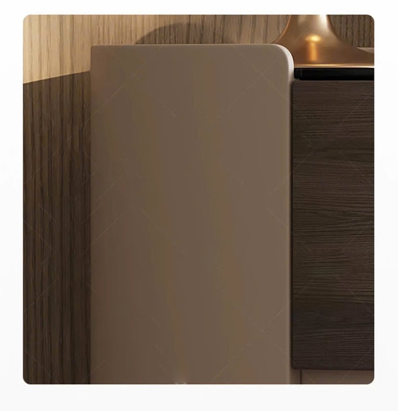 NNB-009 Tủ đầu giường hình trụ mặt đá, bọc da ngoài