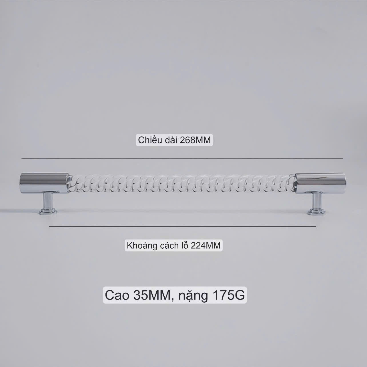 NNH-014 Tay nắm cửa acrylic xoắn hiện đại