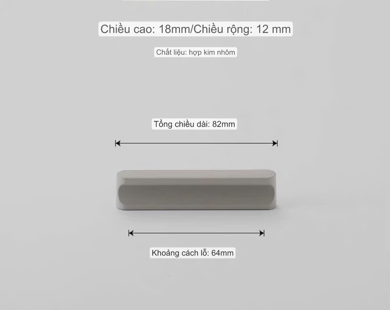 NNH-038 Tay nắm hợp kim nhôm, ốp sát cánh nhiều màu