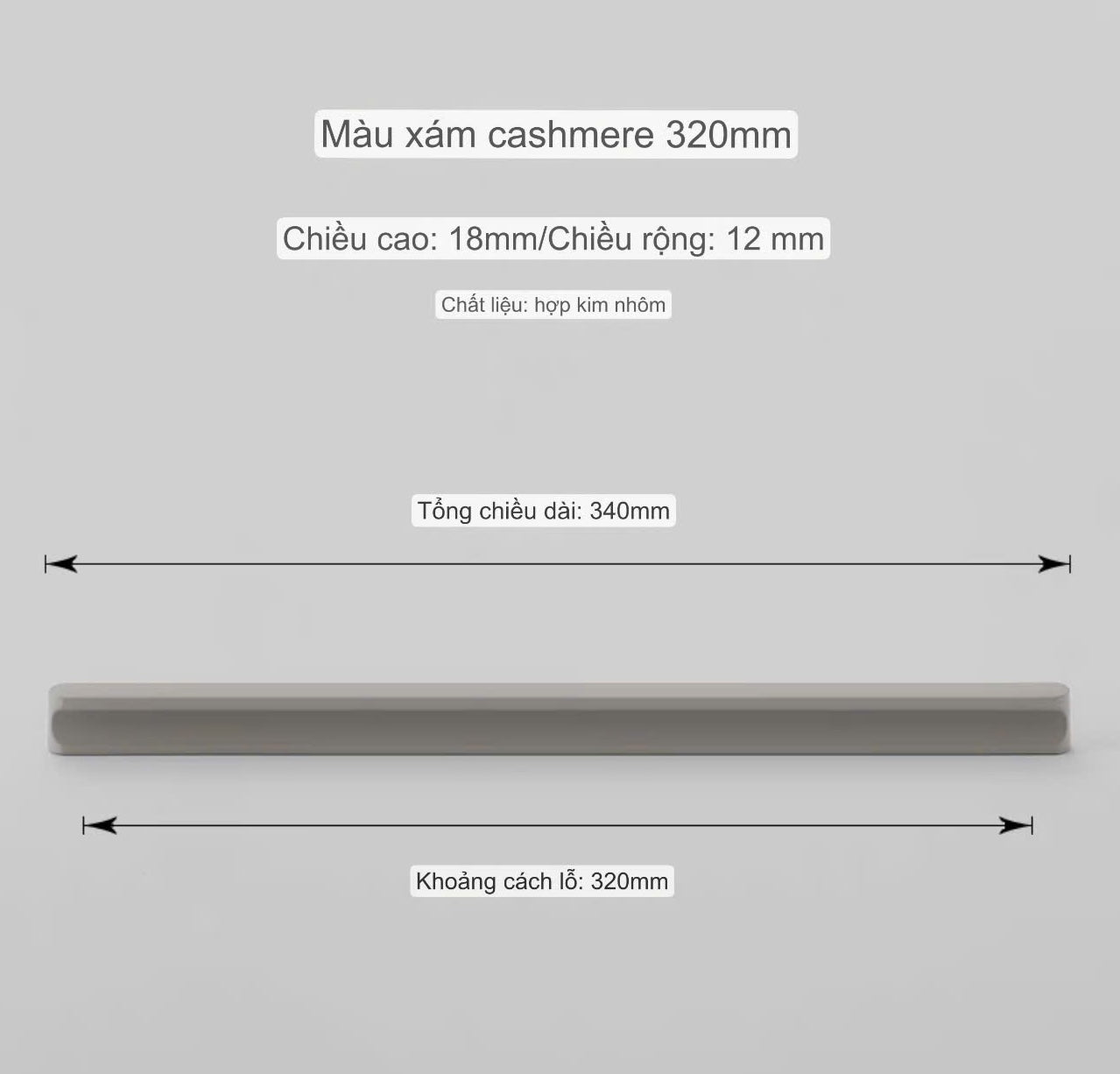 NNH-038 Tay nắm hợp kim nhôm, ốp sát cánh nhiều màu
