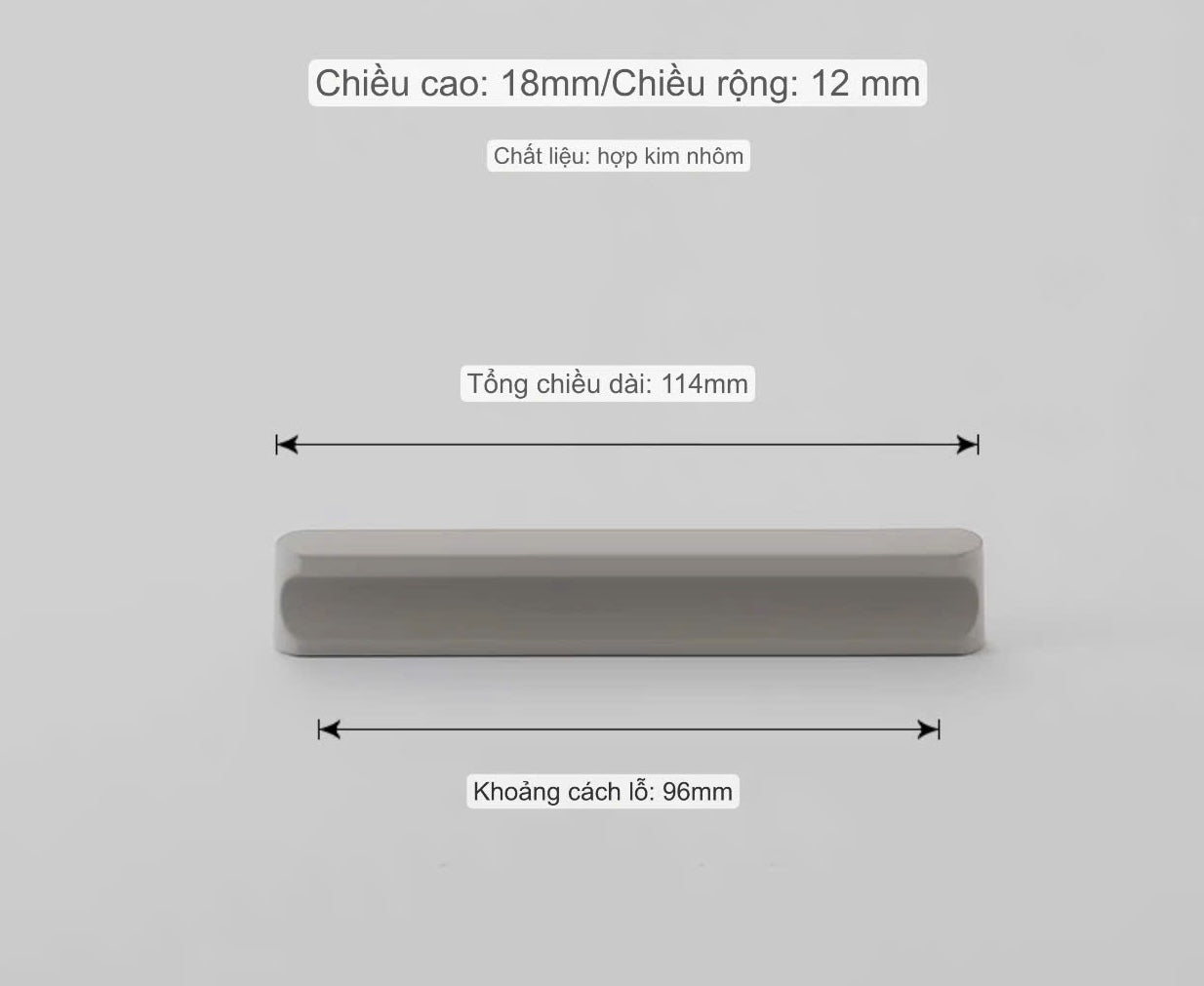 NNH-038 Tay nắm hợp kim nhôm, ốp sát cánh nhiều màu