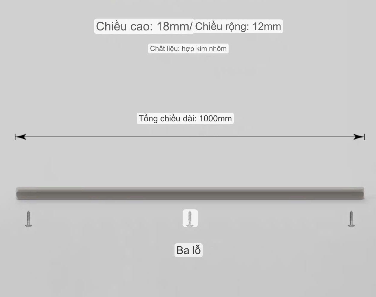 NNH-038 Tay nắm hợp kim nhôm, ốp sát cánh nhiều màu