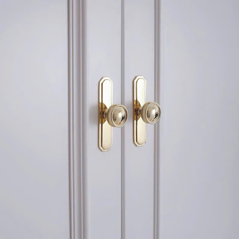 NNH-053 Tay nắm ốp sát cánh tủ bằngđồng-kết hợp nắm tròn
