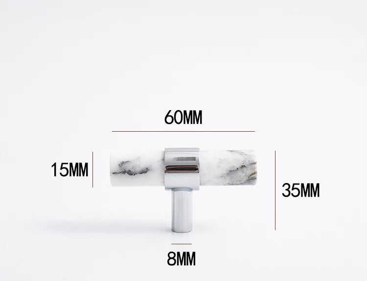 NNH-022 Tay nắm và núm cửa đá cẩm thạch thanh lịch với phần cứng vàng bạc