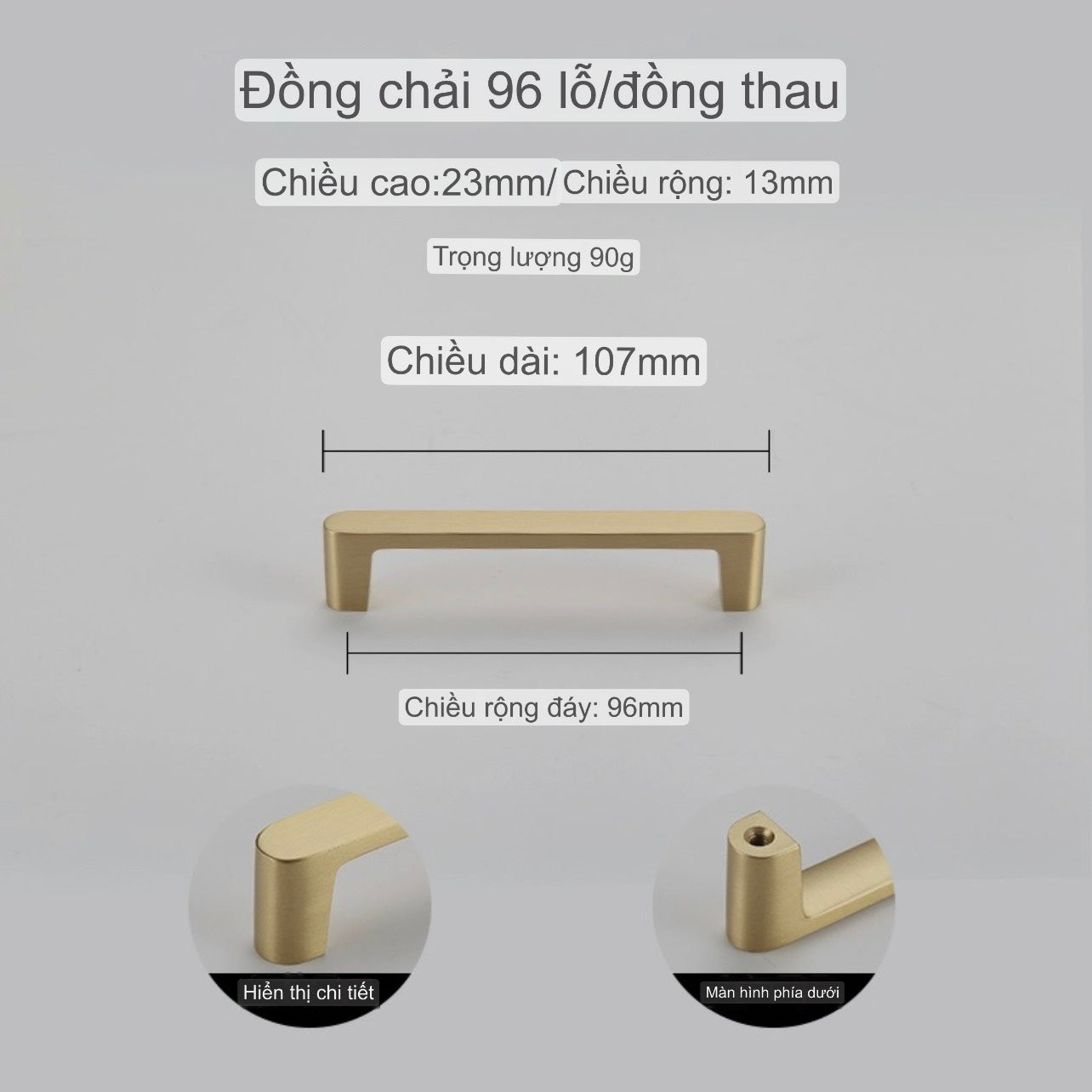 NNH-015 Tay nắm cửa tối giản cho nội thất hiện đại công nghiệp