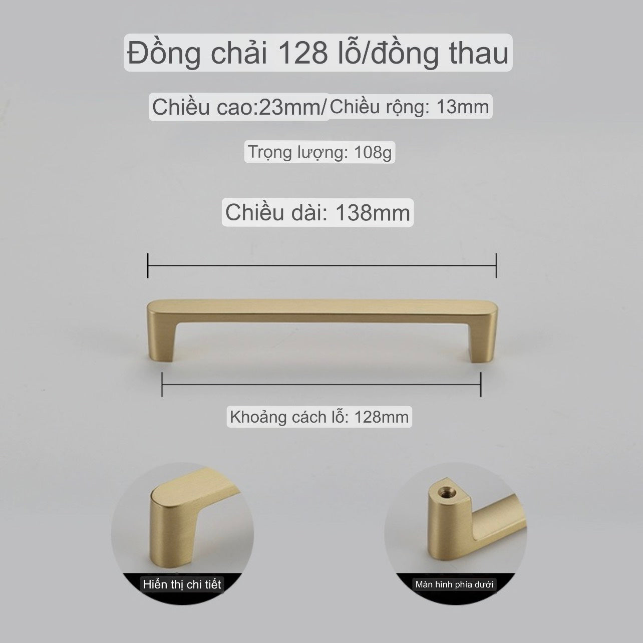 NNH-015 Tay nắm cửa tối giản cho nội thất hiện đại công nghiệp