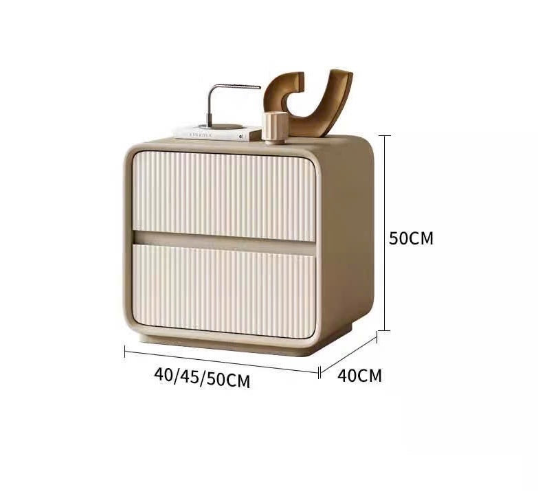 NNB-004 Tủ đầu giường bo góc, mặt hộc lam sọc