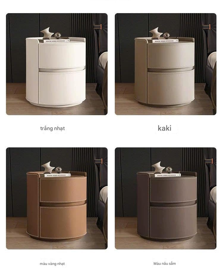 NNB-008 Tủ đầu giường hình trụ có đường viền chỉ sắc sảo