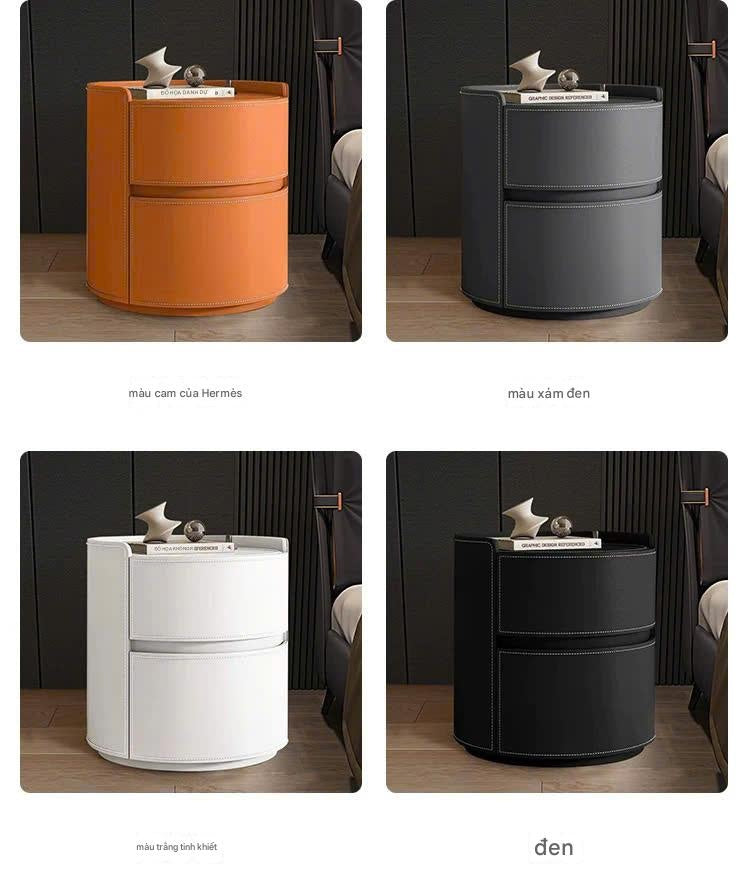 NNB-008 Tủ đầu giường hình trụ có đường viền chỉ sắc sảo