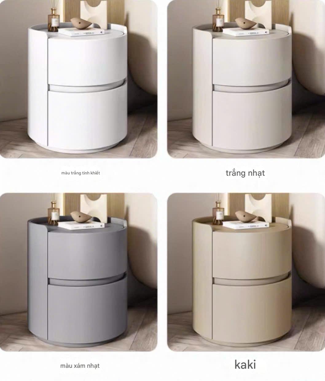 NNB-007 Tủ đầu giường hình trụ bọc da