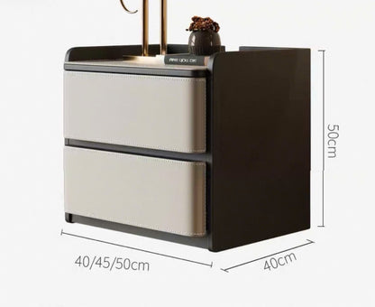 NNB-002 Tủ đầu giường vuông 2 hộc kéo bọc da