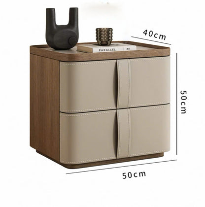 NNB-011 Tủ đầu giường khung gỗ thông, mặt bọc da