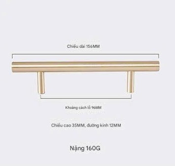 NNH-045 Tay nắm màu vàng bằng đồng sang trọng nhiều kích thước