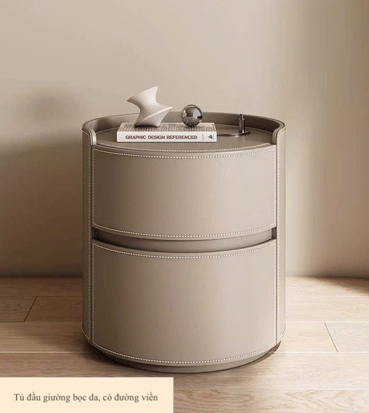 NNB-008 Tủ đầu giường hình trụ có đường viền chỉ sắc sảo