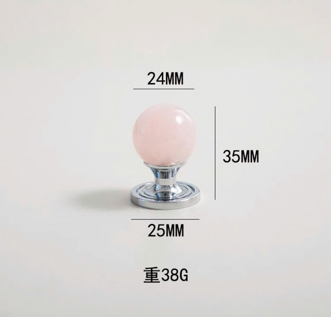 NNH-075 Tay nắm đồng kết hợp đá tròn 2 đầu điệu đà