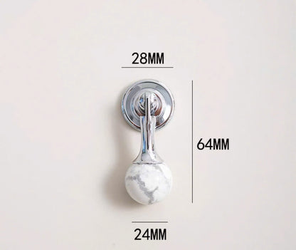 NNH-075 Tay nắm đồng kết hợp đá tròn 2 đầu điệu đà