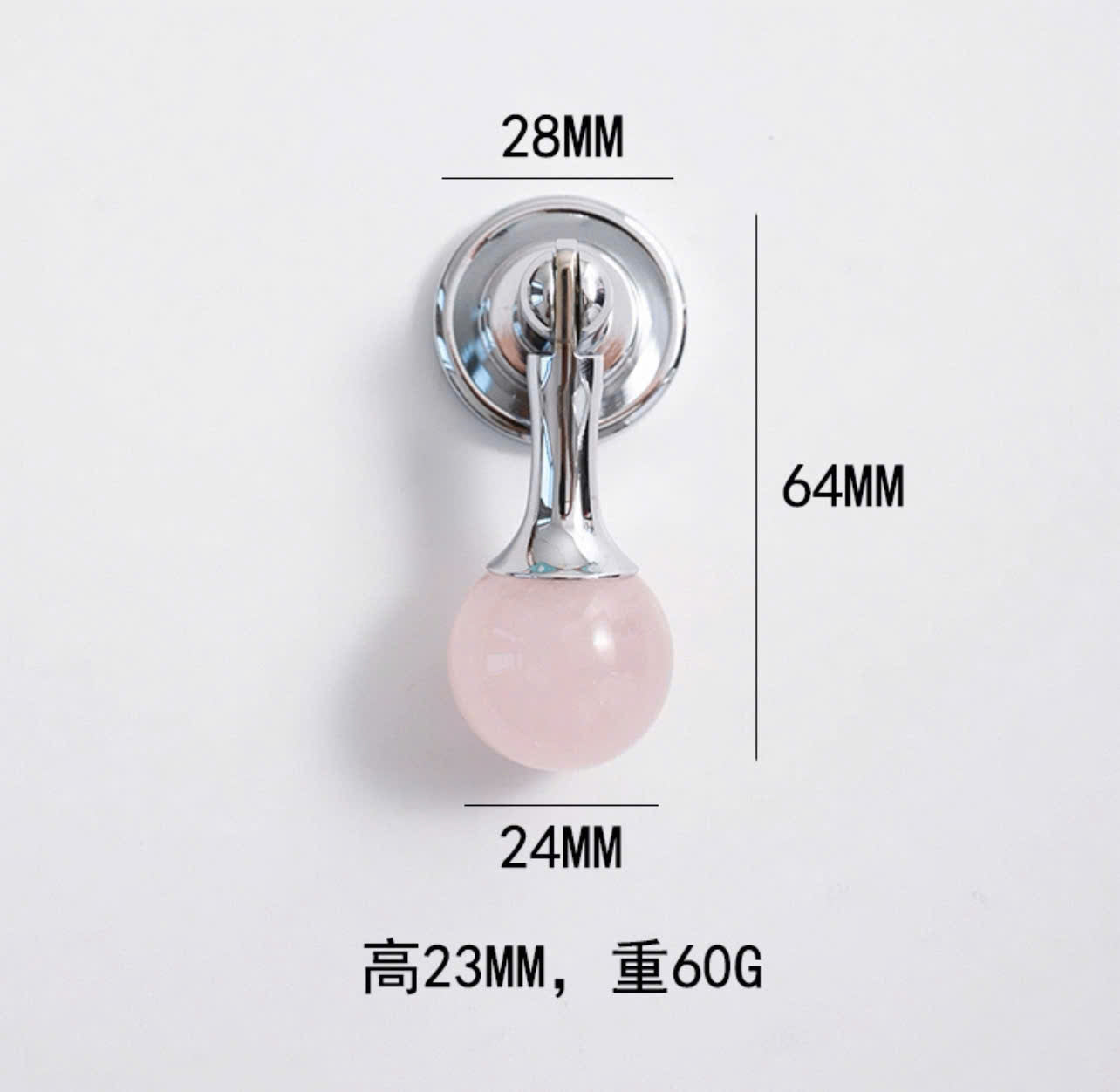 NNH-075 Tay nắm đồng kết hợp đá tròn 2 đầu điệu đà